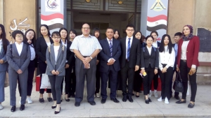 فى اطار التعاون الدولى :وفدا من طلاب جامعة بكين للغابات الصينية فى زيارة لكلية الهندسة ببنها