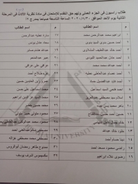 اعلان لطلبة الفرقة الأولي ميكانيكا
